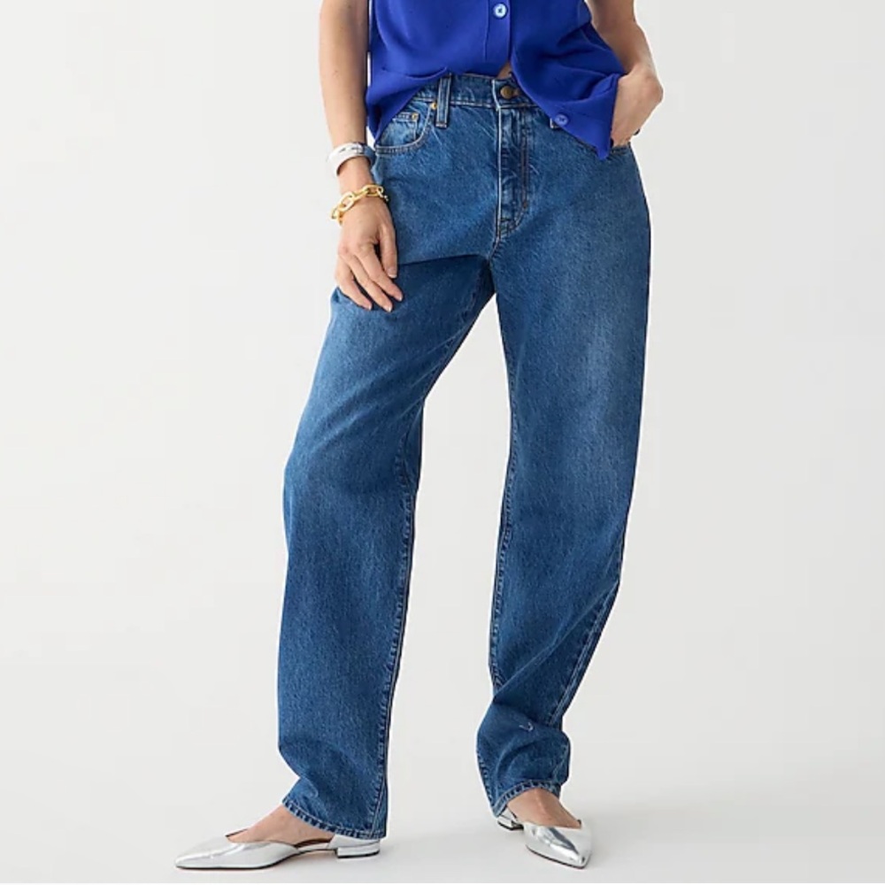 J. Crew Straight Leg Jeans in Medium Blue Denim